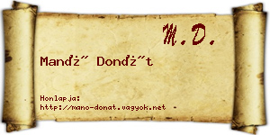 Manó Donát névjegykártya